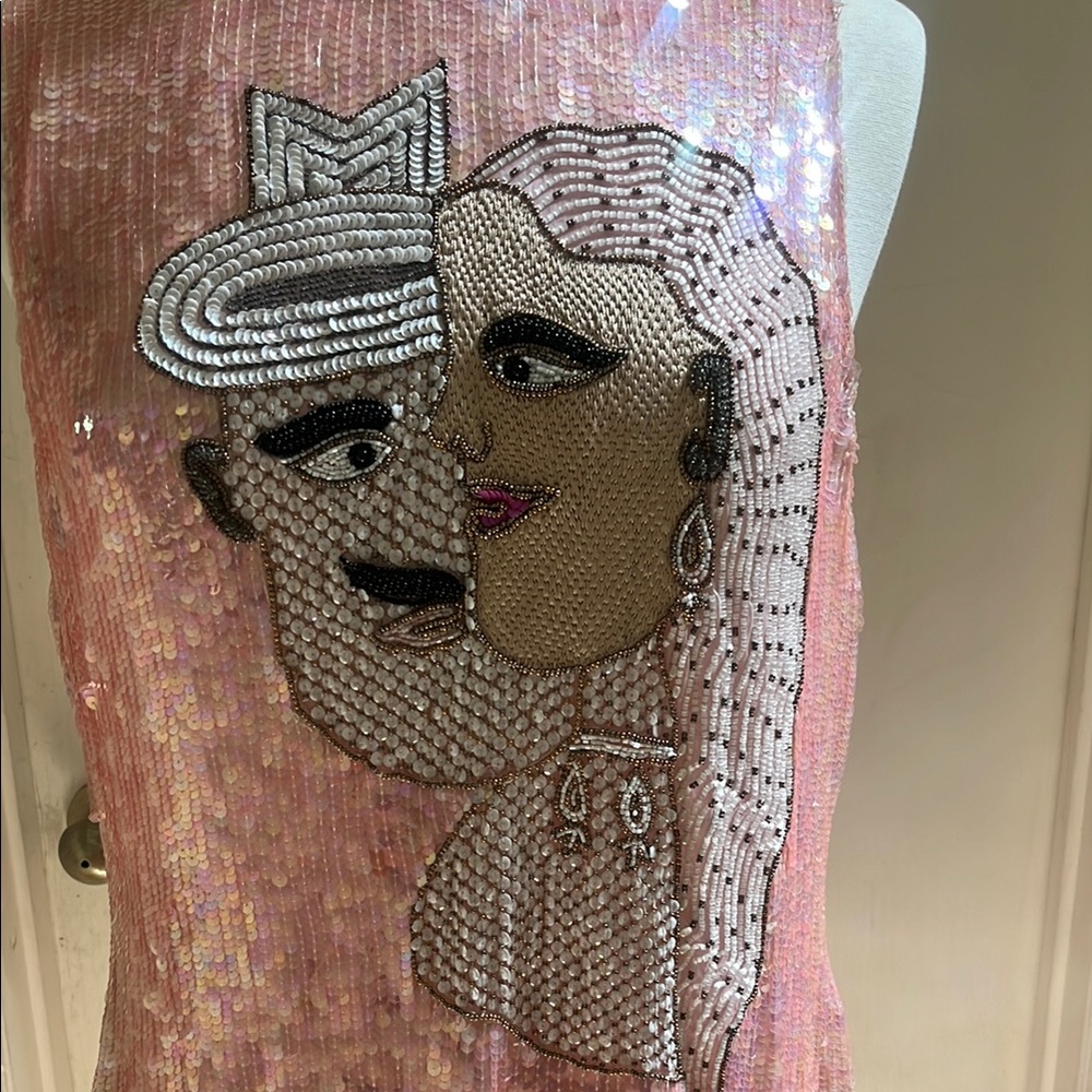 Pink Sequin Cocktial Dress with beaded Detail perfect for Special Occacion - Picture 2 of 16